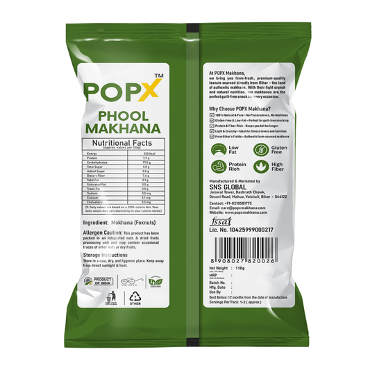 YOUniqueX Premium Phool Makhana (Family Combo Pack of 5 | 600g)