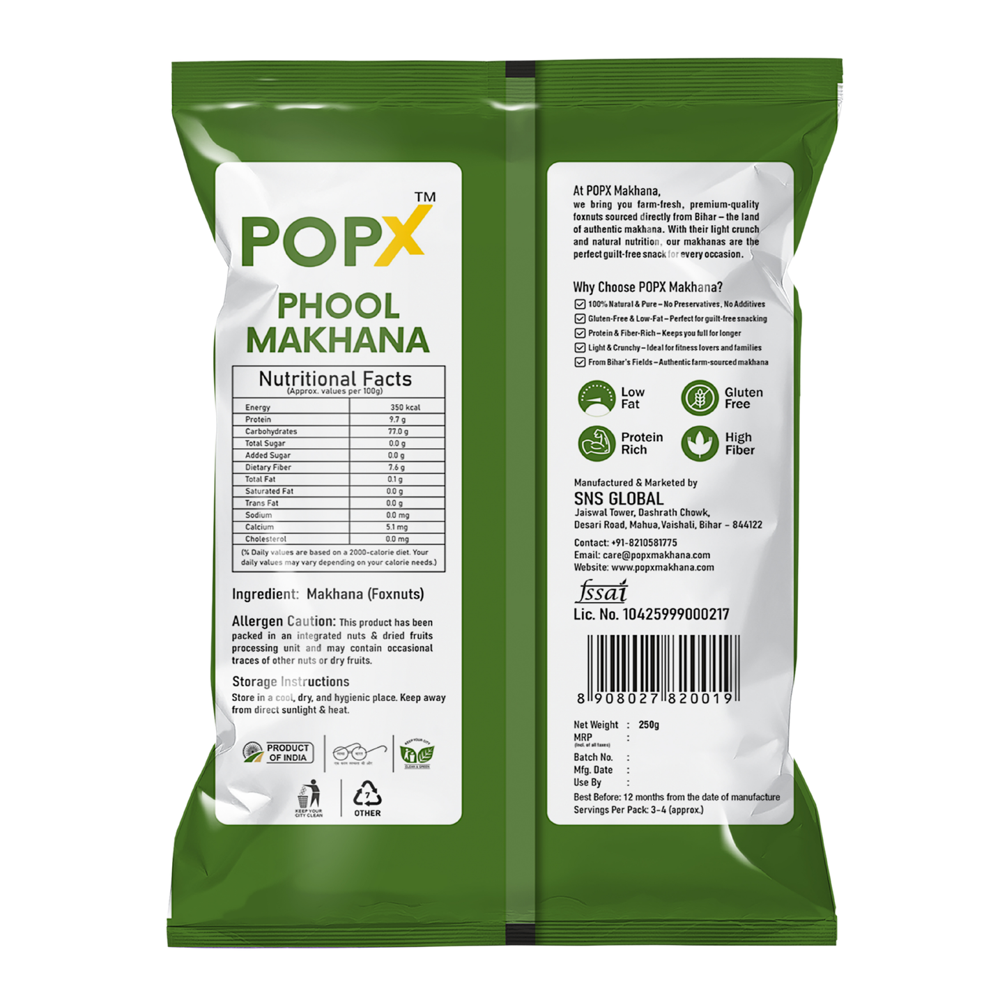 POPX Premium Phool Makhana (250g)
